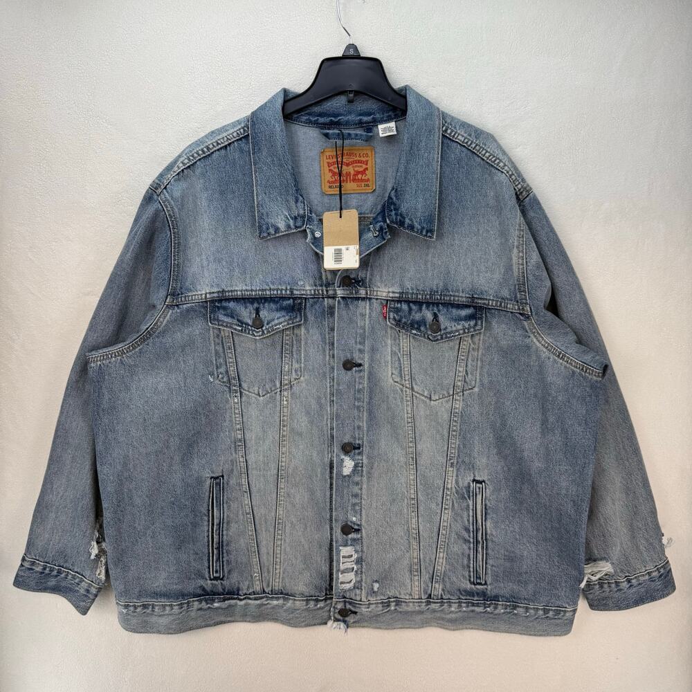 LEVI'S MEN'S 3XL TRUCKER DENIM JACKET WASH BLUE A57820006